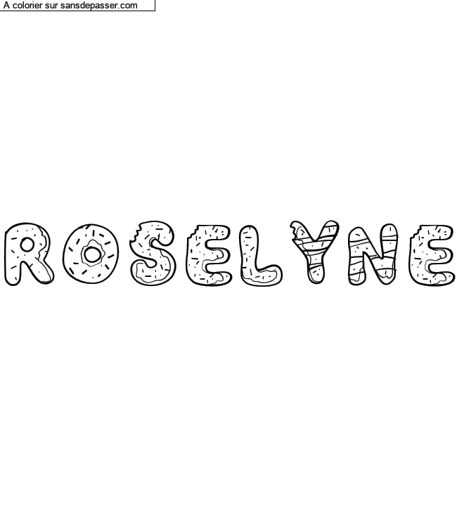 Coloriage pr&eacute;nom personnalis&eacute; "ROSELYNE" par un invit&eacute;