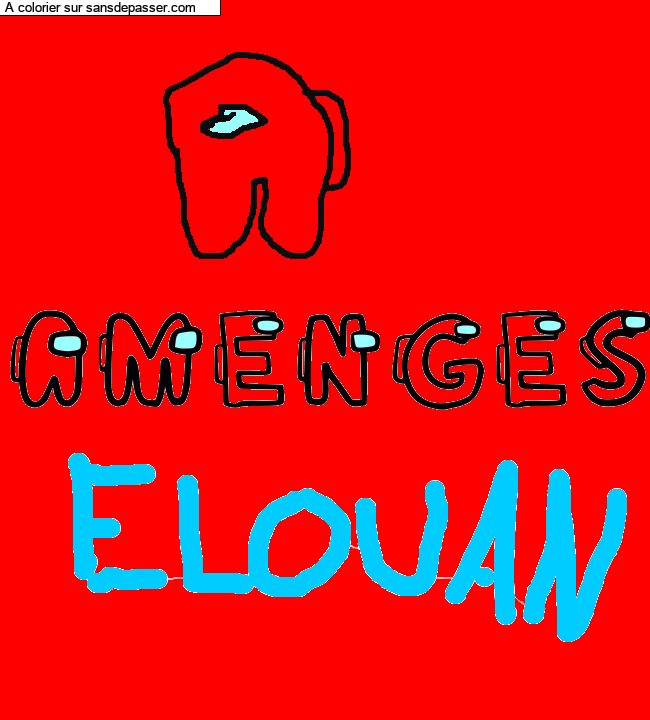 Coloriage pr&eacute;nom personnalis&eacute; "AMENGES" par un invit&eacute;