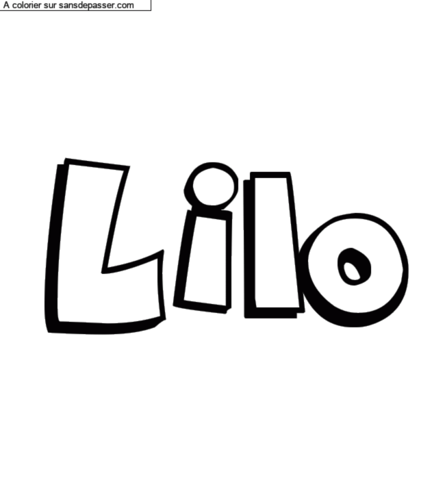Coloriage pr&eacute;nom personnalis&eacute; "Lilo" par un invit&eacute;