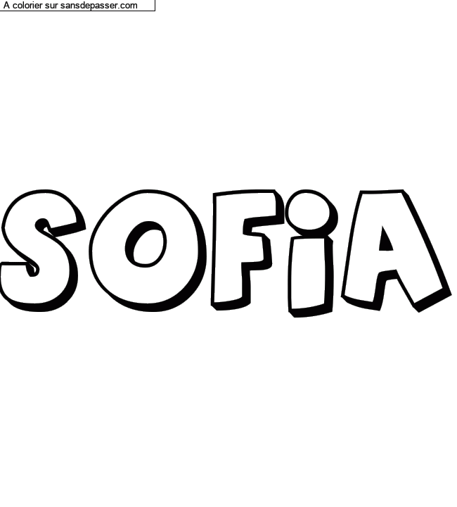 Coloriage pr&eacute;nom personnalis&eacute; "SOFIA" par un invit&eacute;