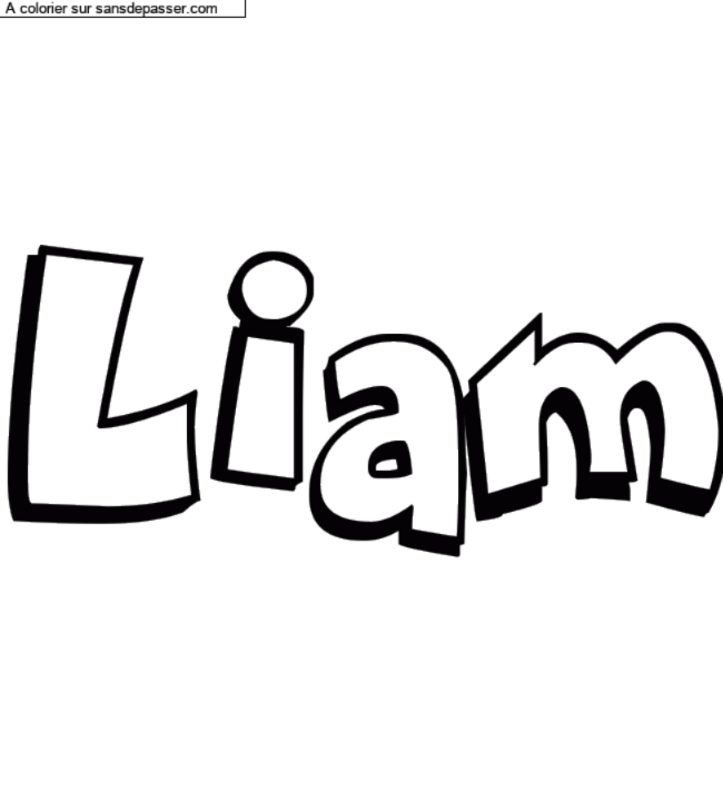 Coloriage pr&eacute;nom personnalis&eacute; "Liam" par un invit&eacute;