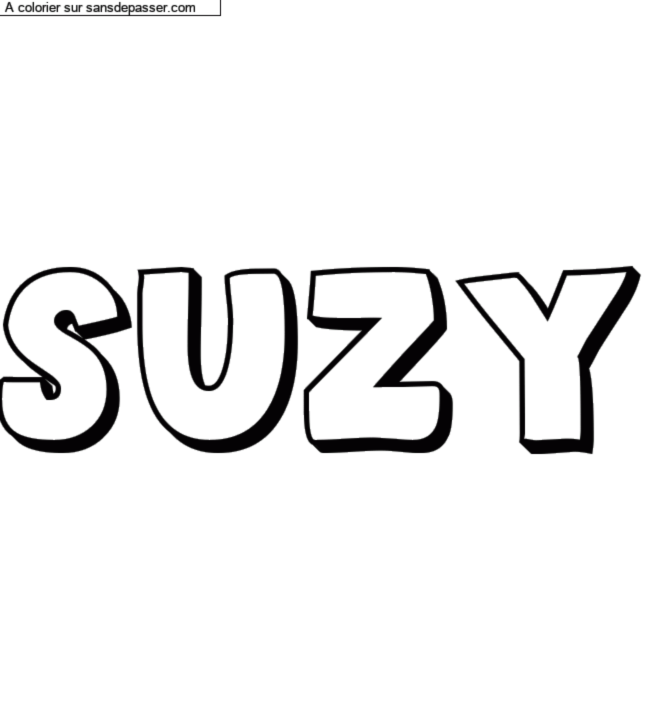 Coloriage pr&eacute;nom personnalis&eacute; "SUZY" par un invit&eacute;