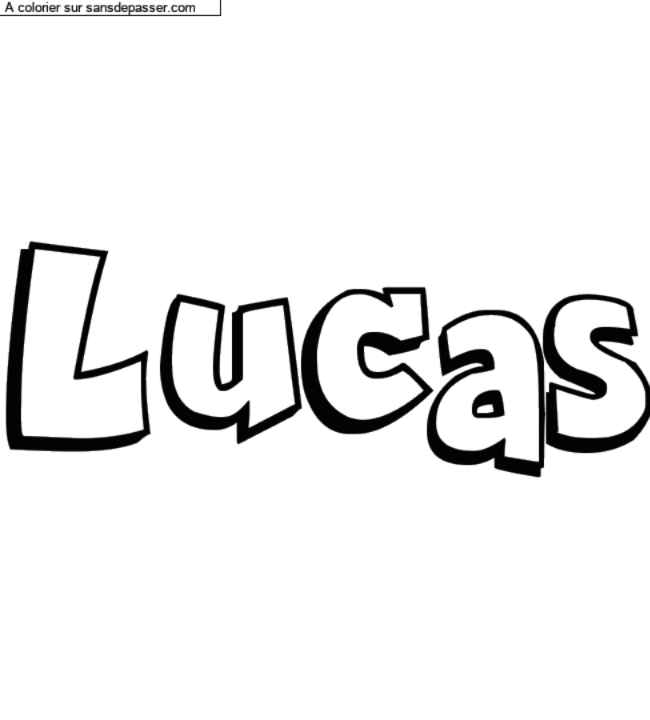 Coloriage pr&eacute;nom personnalis&eacute; "Lucas" par un invit&eacute;
