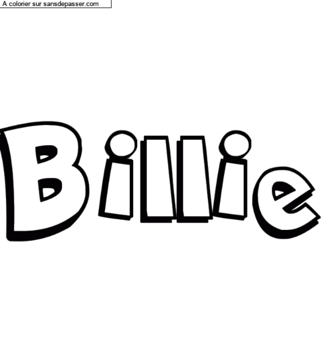 Coloriage pr&eacute;nom personnalis&eacute; "Billie" par un invit&eacute;