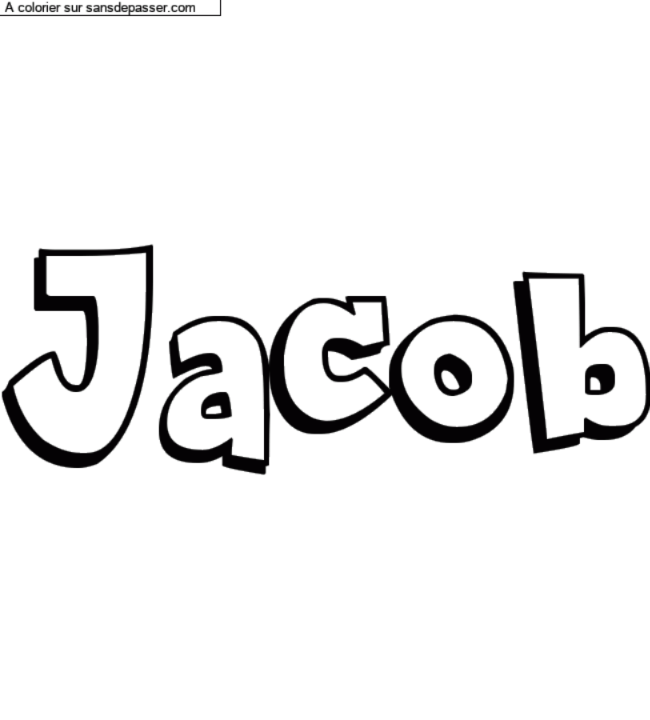 Coloriage pr&eacute;nom personnalis&eacute; "Jacob" par un invit&eacute;