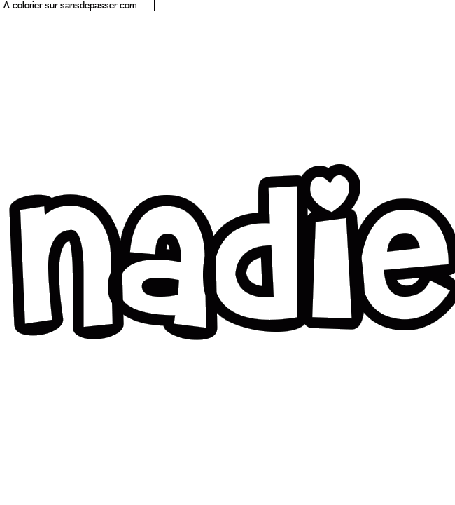 Coloriage pr&eacute;nom personnalis&eacute; "Nadie" par un invit&eacute;