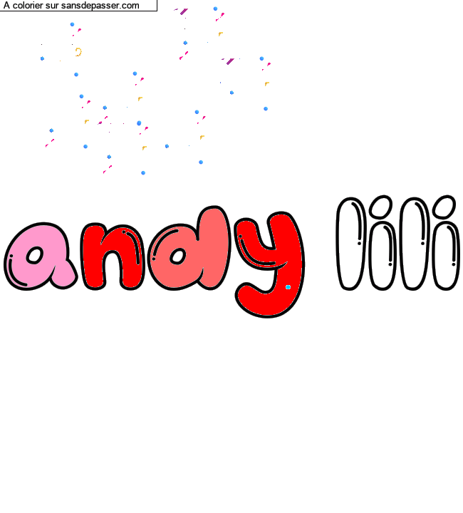 Coloriage pr&eacute;nom personnalis&eacute; "andy lili" par un invit&eacute;