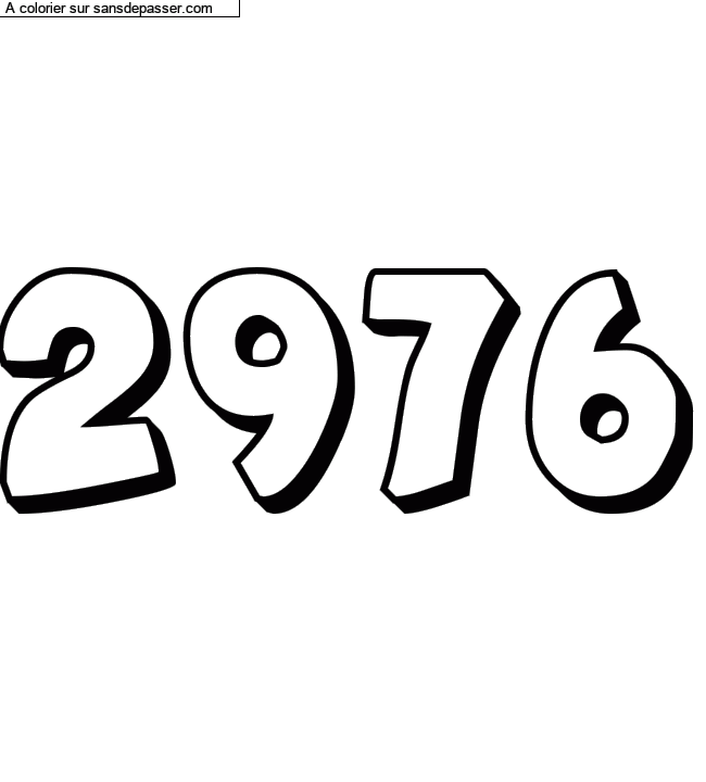 Coloriage pr&eacute;nom personnalis&eacute; "2976" par un invit&eacute;