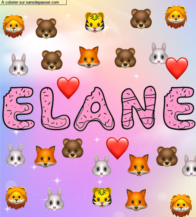 Coloriage prénom personnalisé "Elane" par un invité