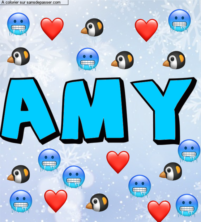 Coloriage prénom personnalisé "Amy" par un invité