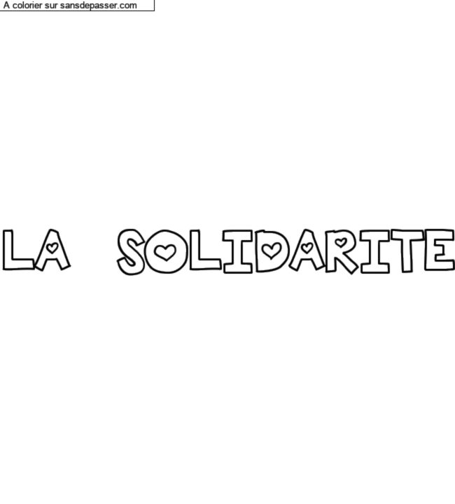 Coloriage pr&eacute;nom personnalis&eacute; "LA   SOLIDARITE" par un invit&eacute;