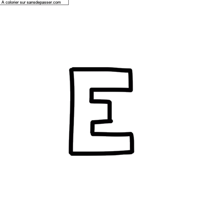 Coloriage pr&eacute;nom personnalis&eacute; "E" par un invit&eacute;