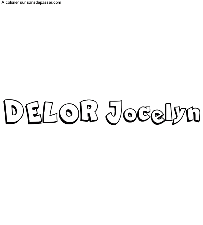 Coloriage pr&eacute;nom personnalis&eacute; "DELOR Jocelyn" par un invit&eacute;