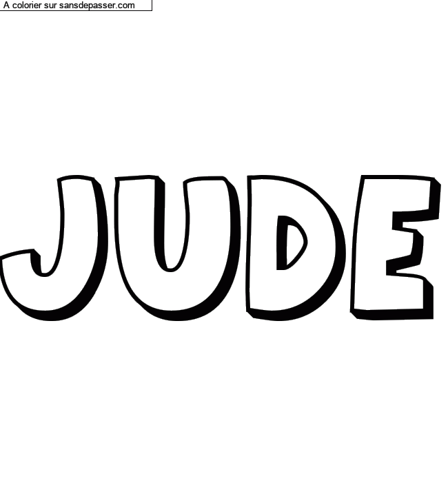 Coloriage pr&eacute;nom personnalis&eacute; "Jude" par un invit&eacute;