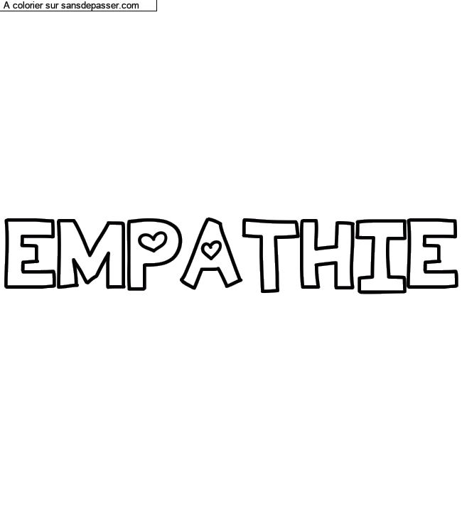 Coloriage pr&eacute;nom personnalis&eacute; "EMPATHIE" par un invit&eacute;
