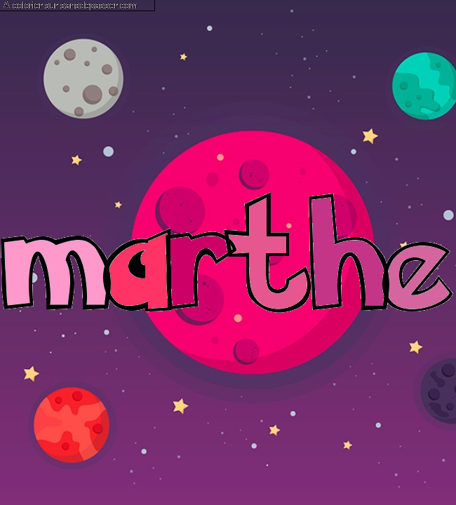 Coloriage pr&eacute;nom personnalis&eacute; "marthe" par un invit&eacute;