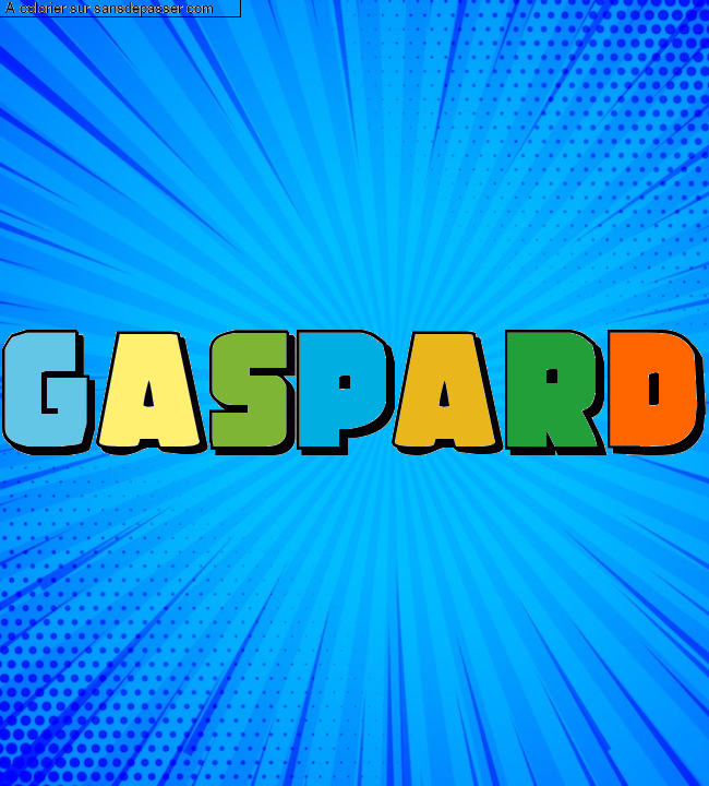 Coloriage pr&eacute;nom personnalis&eacute; "gaspard" par un invit&eacute;