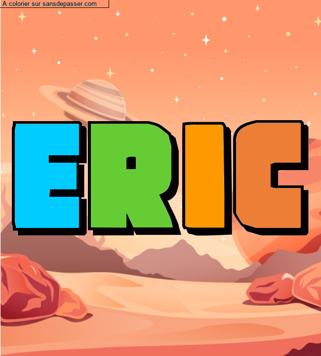 Coloriage pr&eacute;nom personnalis&eacute; "eric" par un invit&eacute;