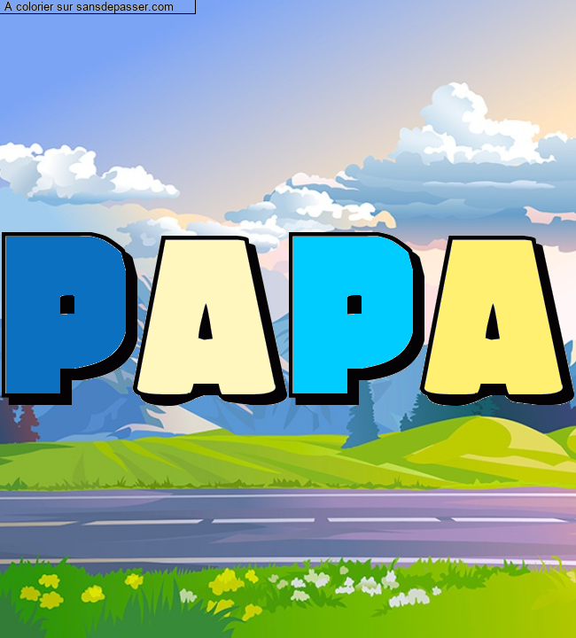 Coloriage pr&eacute;nom personnalis&eacute; "papa" par un invit&eacute;
