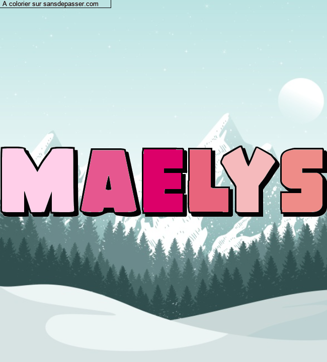 Coloriage pr&eacute;nom personnalis&eacute; "maelys" par un invit&eacute;