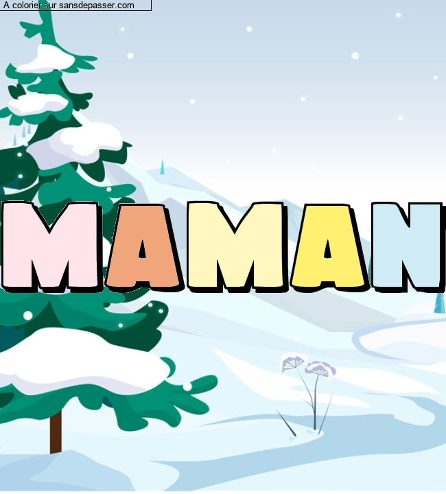 Coloriage pr&eacute;nom personnalis&eacute; "maman" par un invit&eacute;
