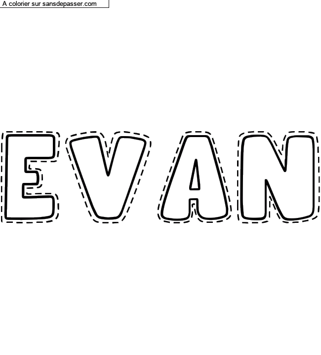 Coloriage pr&eacute;nom personnalis&eacute; "evan" par un invit&eacute;