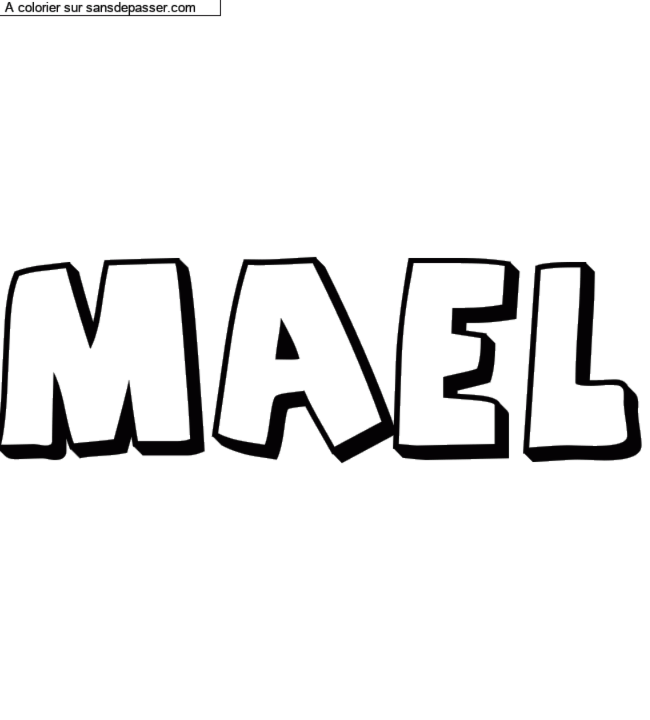 Coloriage pr&eacute;nom personnalis&eacute; "MAEL" par Elodie1980