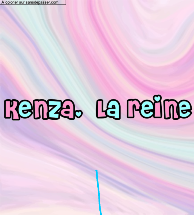 Coloriage pr&eacute;nom personnalis&eacute; "Kenza.  La reine" par un invit&eacute;
