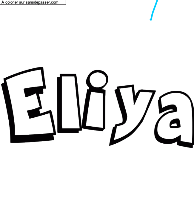 Coloriage pr&eacute;nom personnalis&eacute; "Eliya" par un invit&eacute;