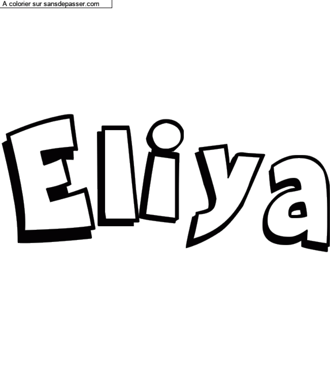 Coloriage pr&eacute;nom personnalis&eacute; "Eliya" par un invit&eacute;