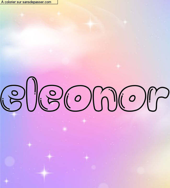 Coloriage pr&eacute;nom personnalis&eacute; "eleonor" par un invit&eacute;