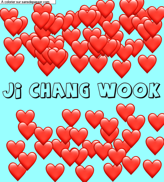 Coloriage pr&eacute;nom personnalis&eacute; "Ji chang wook" par un invit&eacute;