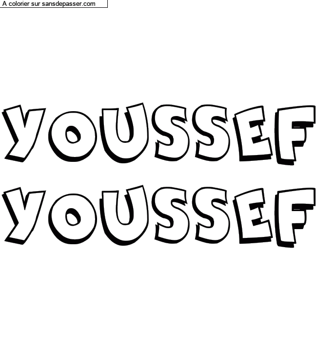 Coloriage pr&eacute;nom personnalis&eacute; "YOUSSEF
YOUSSEF" par un invit&eacute;
