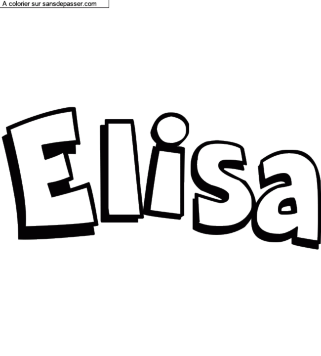 Coloriage pr&eacute;nom personnalis&eacute; "Elisa" par un invit&eacute;