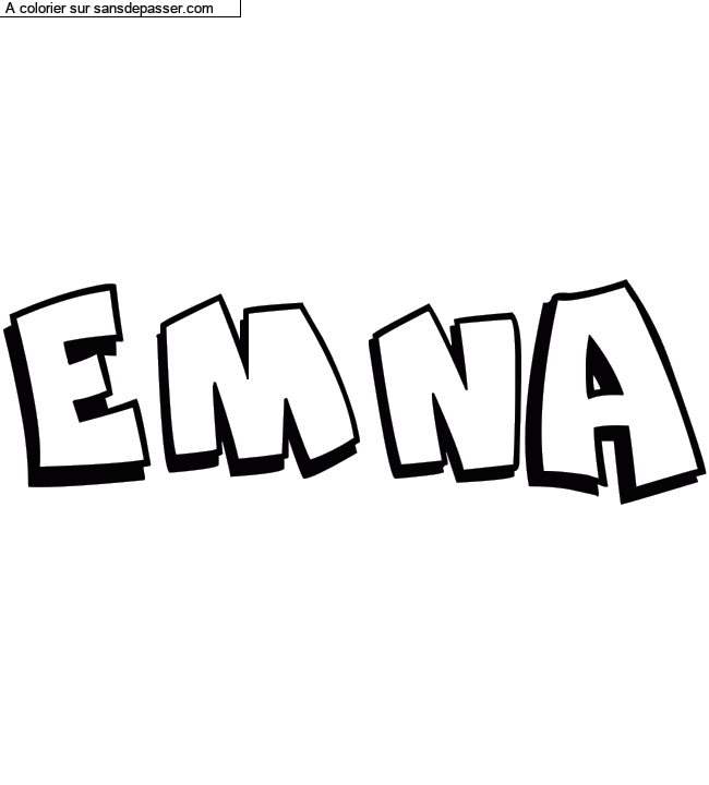 Coloriage pr&eacute;nom personnalis&eacute; "EMNA" par un invit&eacute;