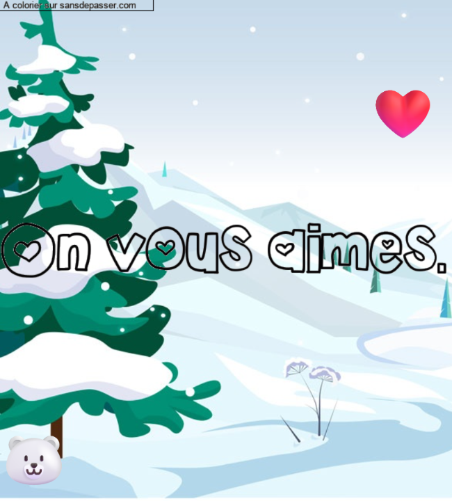 Coloriage pr&eacute;nom personnalis&eacute; "On vous aimes." par un invit&eacute;