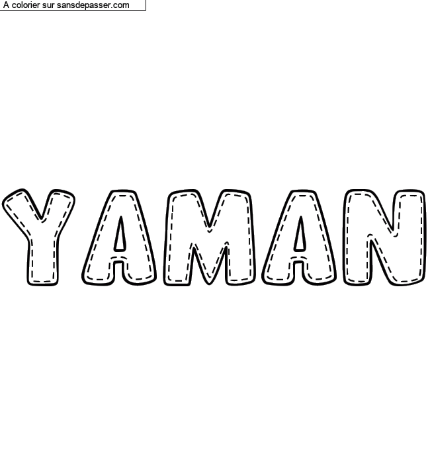Coloriage pr&eacute;nom personnalis&eacute; "YAMAN" par un invit&eacute;