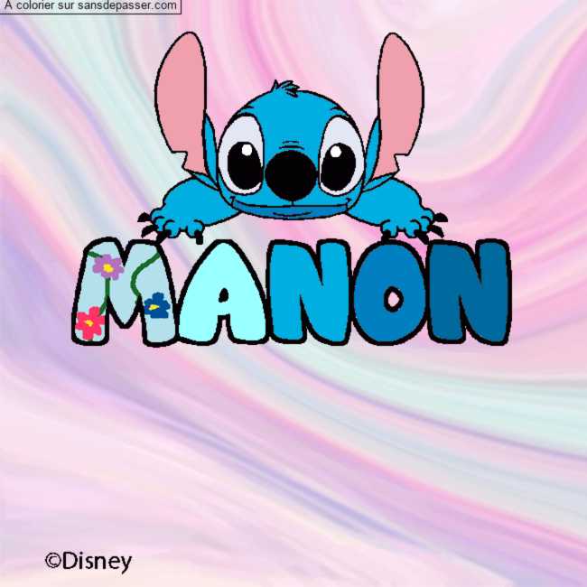 Coloriage MANON - d&eacute;cor Stitch