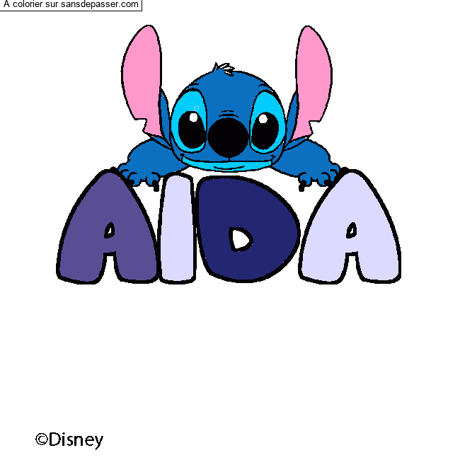 Coloriage AIDA - d&eacute;cor Stitch