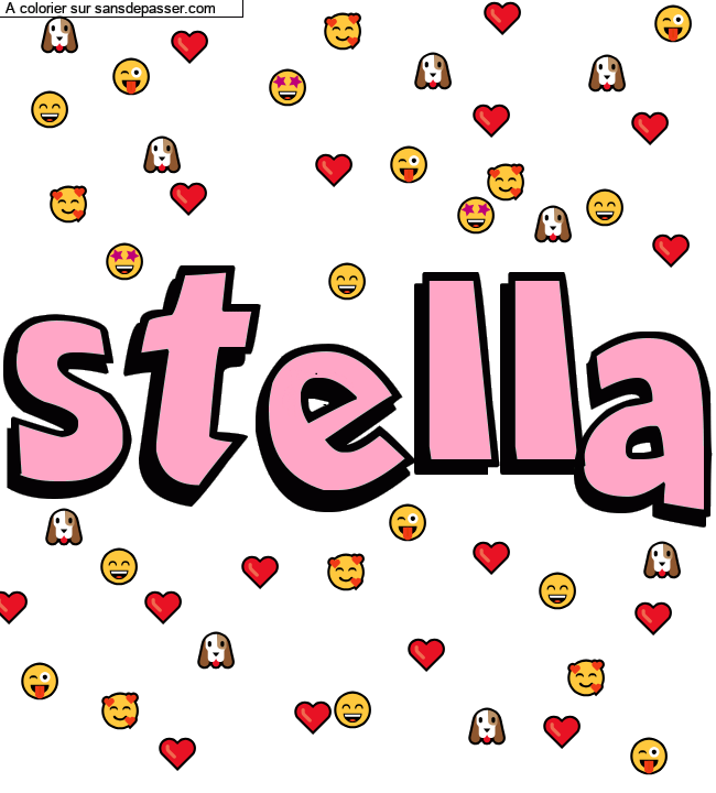 Coloriage pr&eacute;nom personnalis&eacute; "stella" par un invit&eacute;