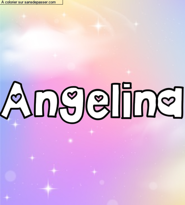 Coloriage pr&eacute;nom personnalis&eacute; "Angelina" par un invit&eacute;