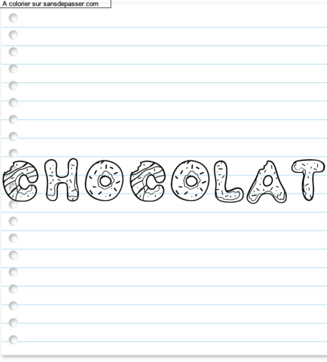 Coloriage pr&eacute;nom personnalis&eacute; "Chocolat" par un invit&eacute;