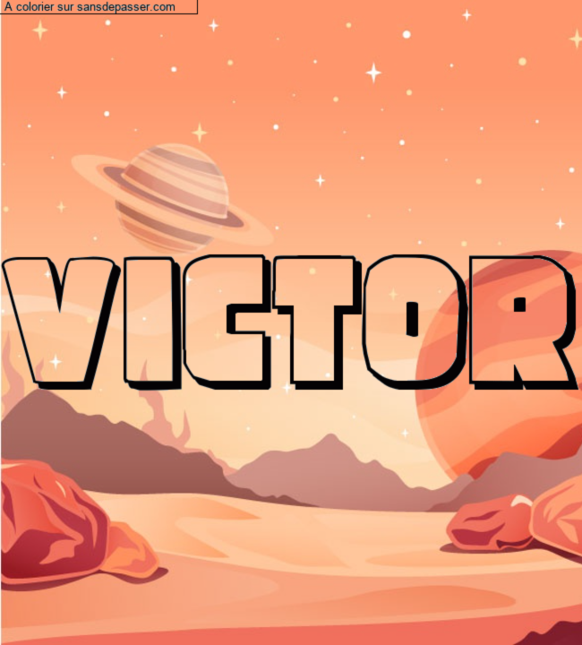 Coloriage pr&eacute;nom personnalis&eacute; "Victor" par un invit&eacute;