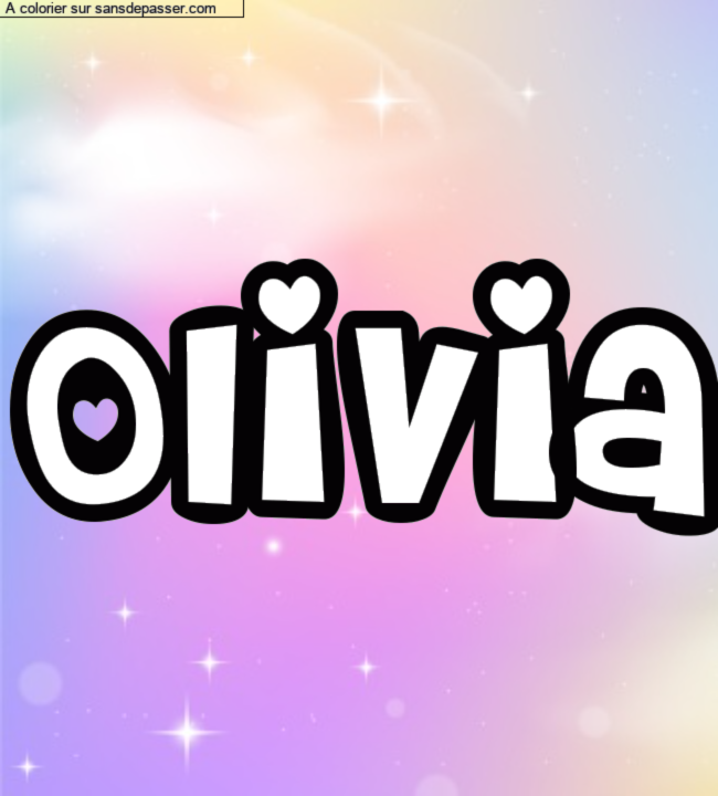 Coloriage pr&eacute;nom personnalis&eacute; "Olivia" par un invit&eacute;