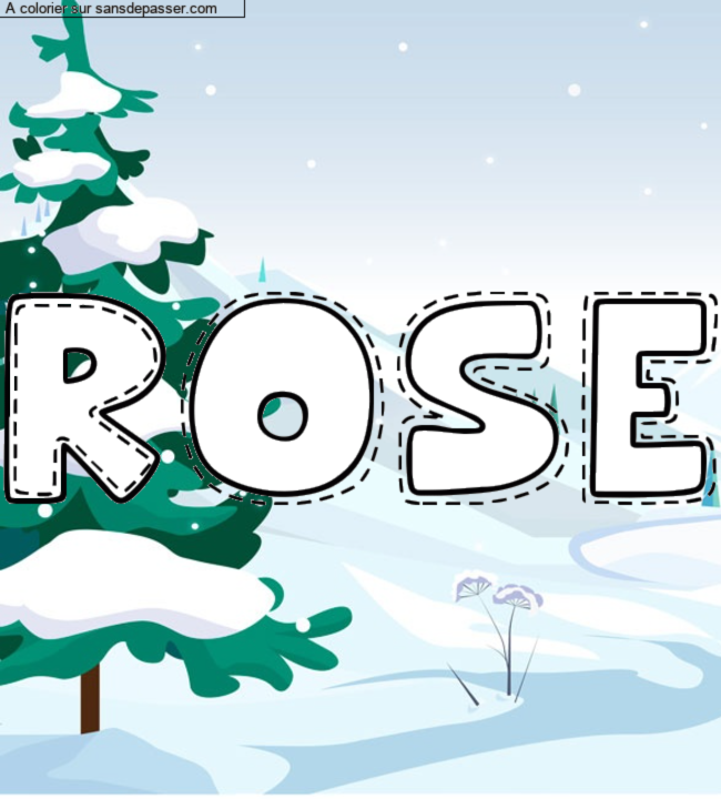 Coloriage pr&eacute;nom personnalis&eacute; "Rose" par un invit&eacute;