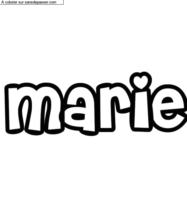 Coloriage pr&eacute;nom personnalis&eacute; "Marie" par un invit&eacute;