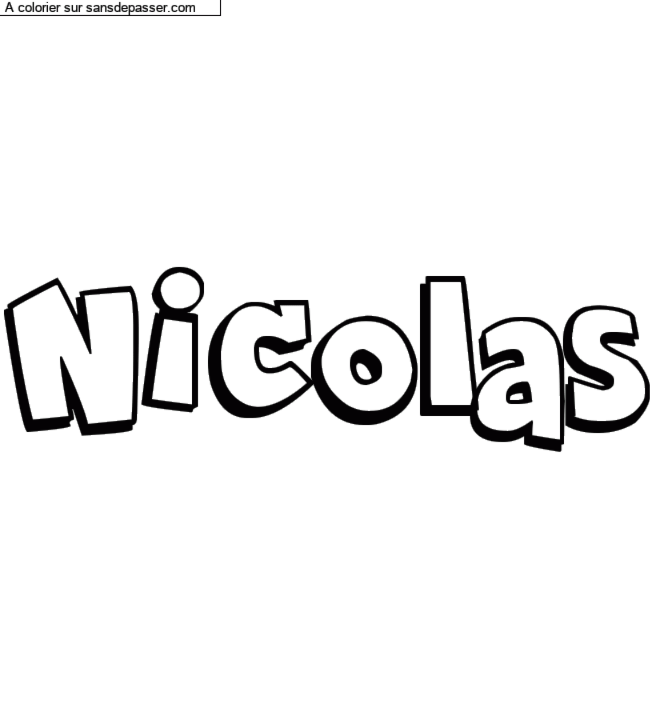 Coloriage pr&eacute;nom personnalis&eacute; "Nicolas" par un invit&eacute;