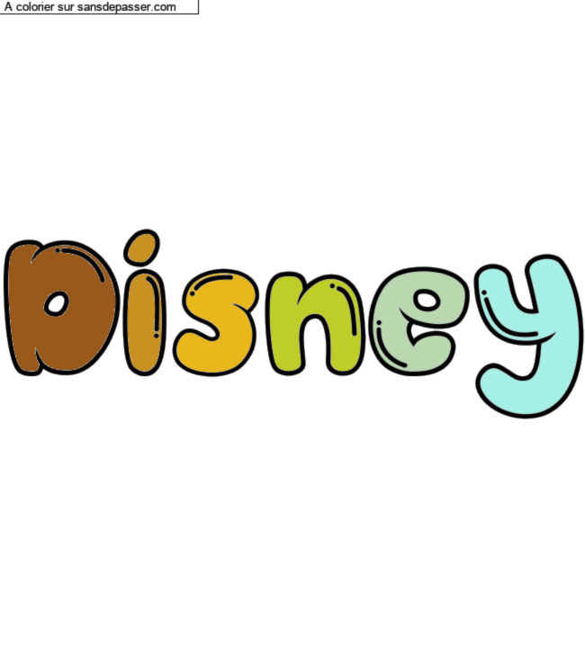 Coloriage pr&eacute;nom personnalis&eacute; "Disney" par un invit&eacute;