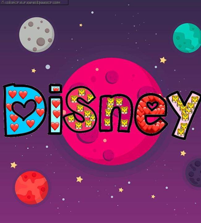 Coloriage pr&eacute;nom personnalis&eacute; "Disney" par un invit&eacute;