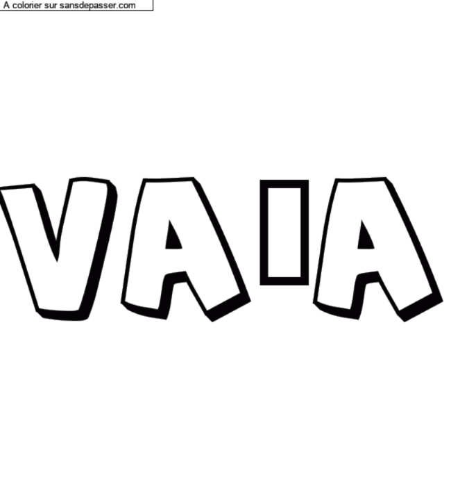 Coloriage pr&eacute;nom personnalis&eacute; "Va&iuml;a" par un invit&eacute;